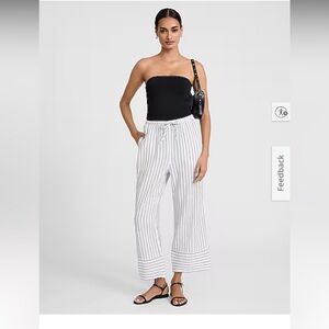 Express Black and White Striped Wide Leg Pants